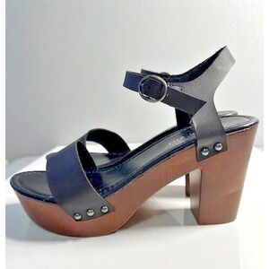 Madden Girl Women's Black Wedge Sandals Size 9 platform